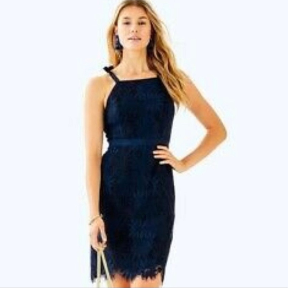 LILLY PULITZER KAYLEIGH SHIFT DRESS NAVY SIZE 8 NWT